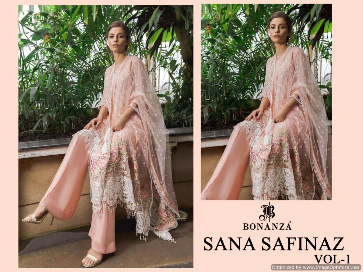 Bonanza Presents Sana Safinaz 1 Collection Of Pure Cotton With Chikaari Work Pakistani Suit