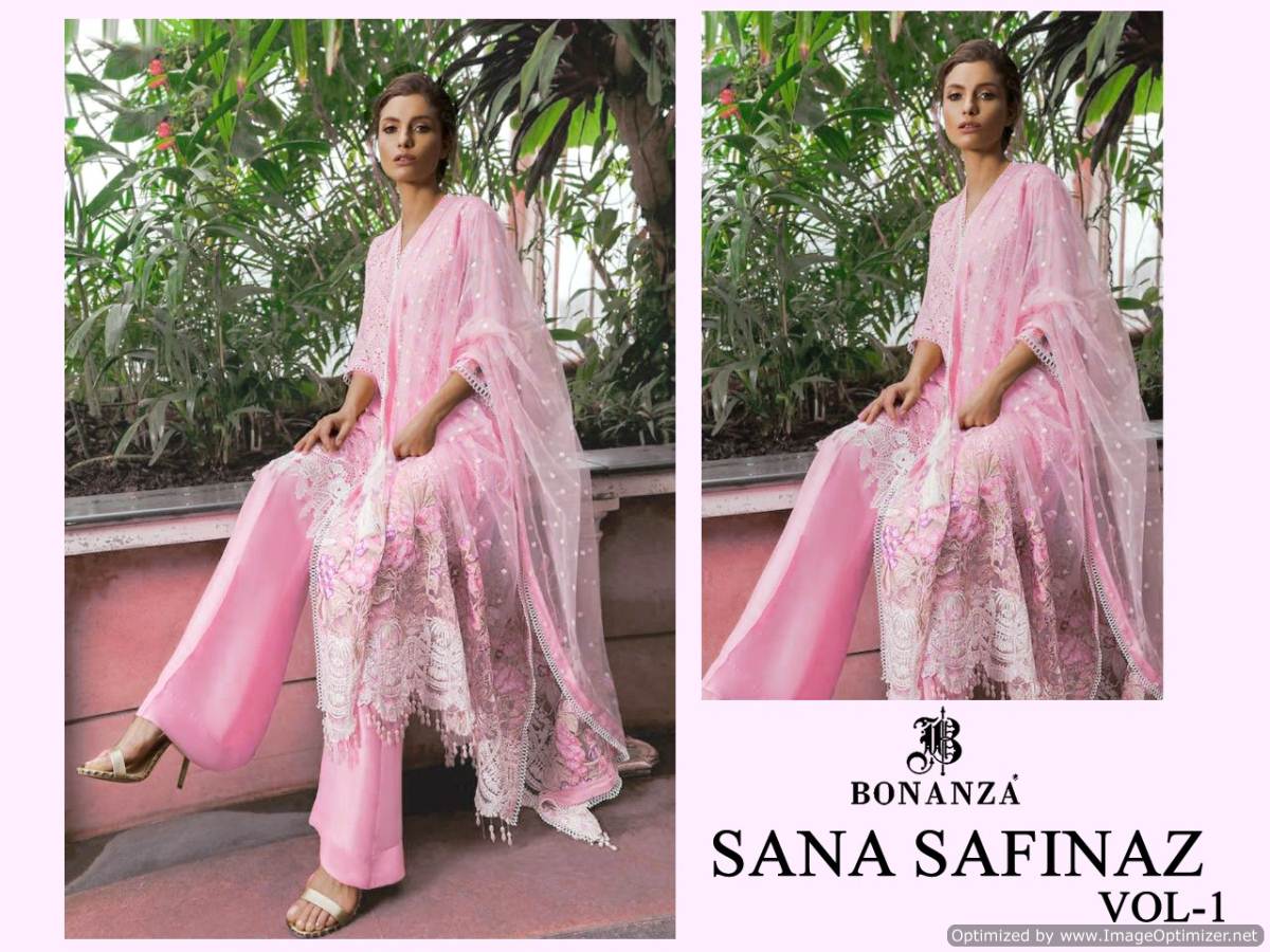 Bonanza Presents Sana Safinaz 1 Collection Of Pure Cotton With Chikaari Work Pakistani Suit