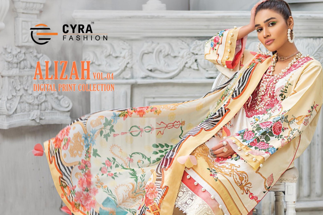 Cyra Presents Alizah 4 Collection Of Digital Printed Jam Cotton Pakistani Suits