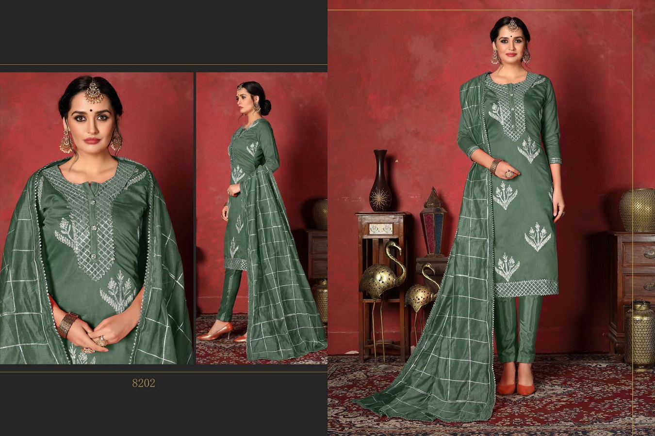 Dwija Presents Rani Collection Of Heavy Silk Dress Materials