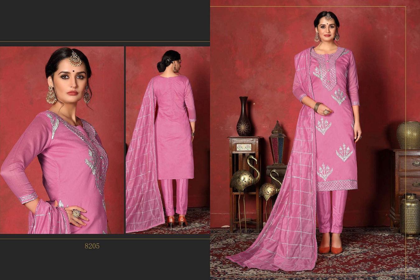 Dwija Presents Rani Collection Of Heavy Silk Dress Materials