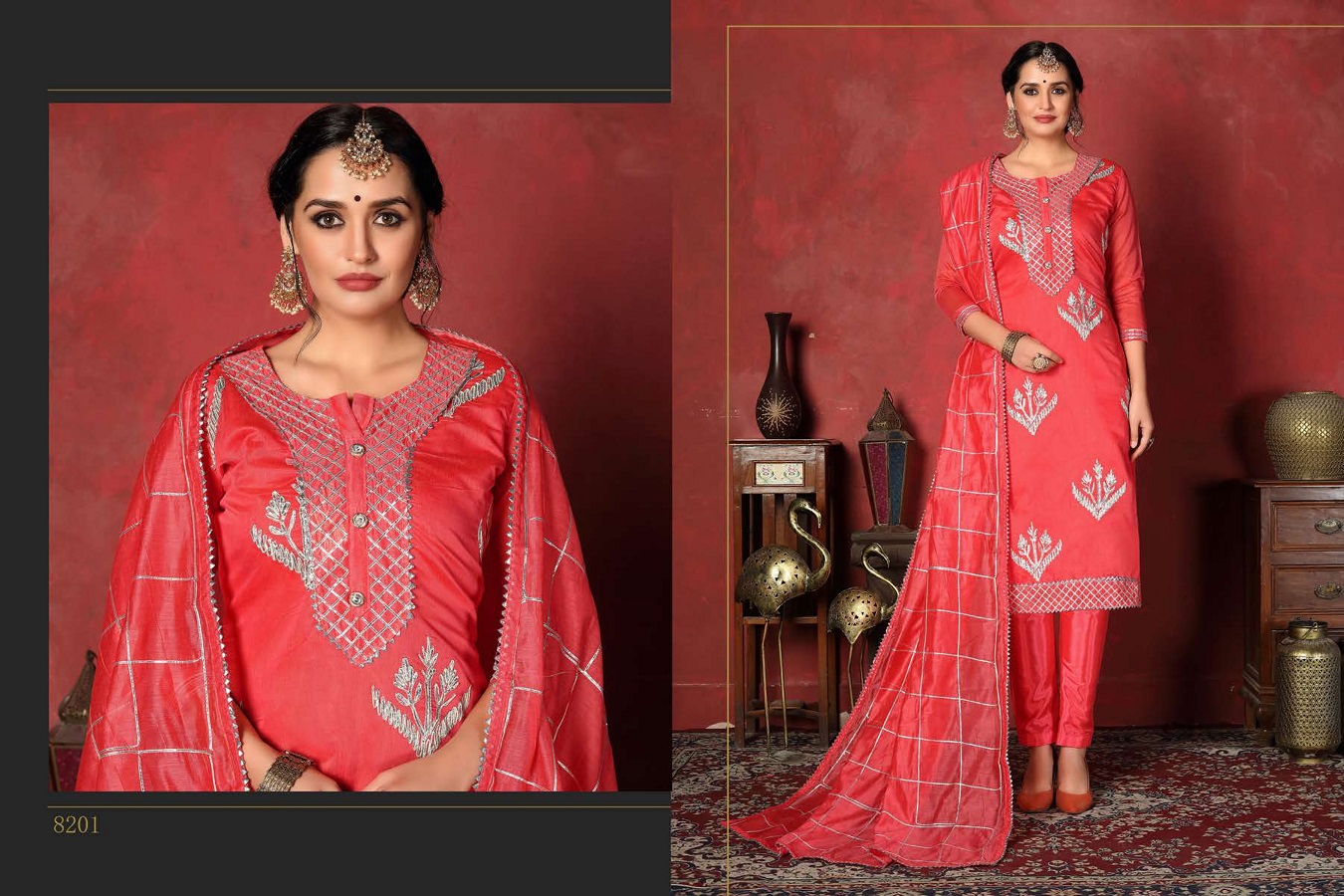 Dwija Presents Rani Collection Of Heavy Silk Dress Materials