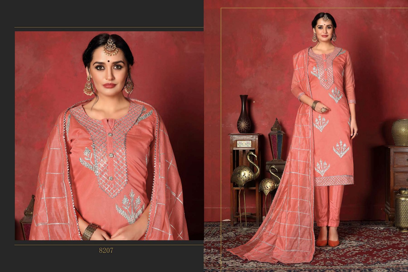 Dwija Presents Rani Collection Of Heavy Silk Dress Materials