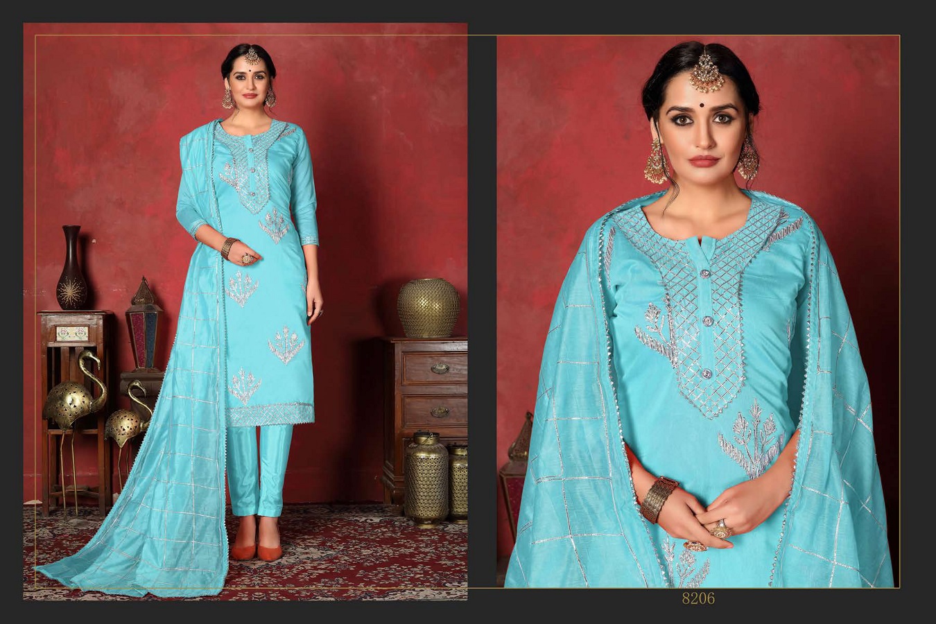 Dwija Presents Rani Collection Of Heavy Silk Dress Materials