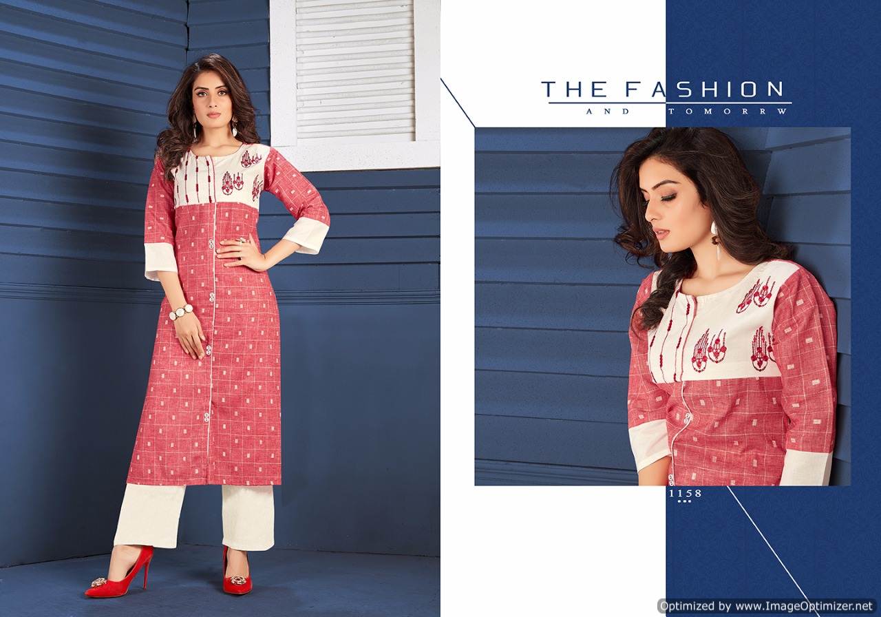 Fc Manya Blue Bell 2 Collection Of Printed Straight-cut Kurti With Pant