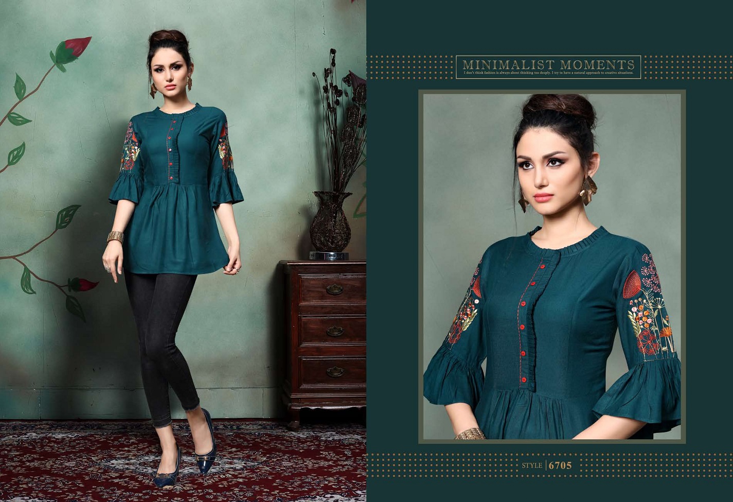 Fc Micro Suhanaa Collection Of Self Embroidered Fancy Top