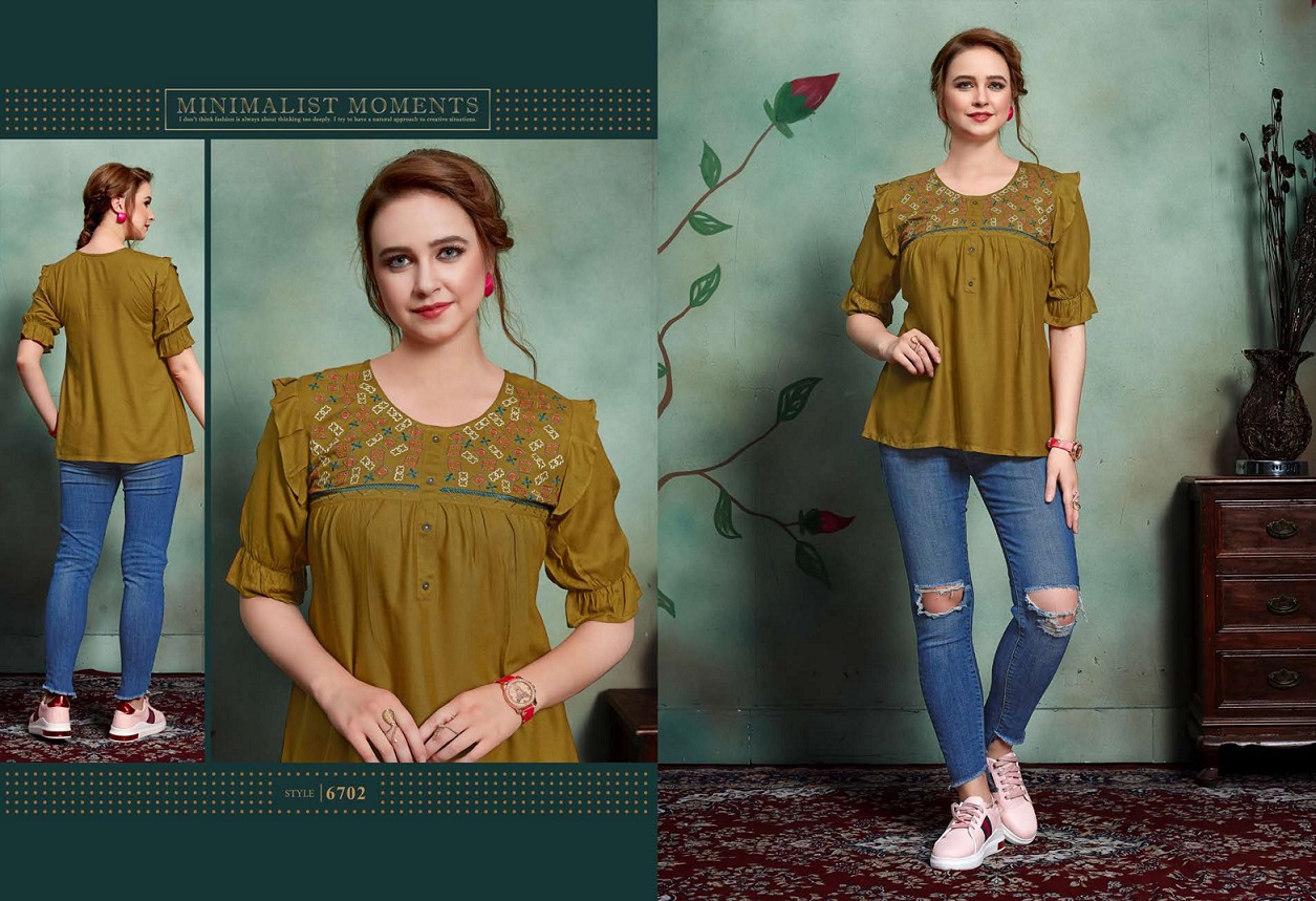 Fc Micro Suhanaa Collection Of Self Embroidered Fancy Top