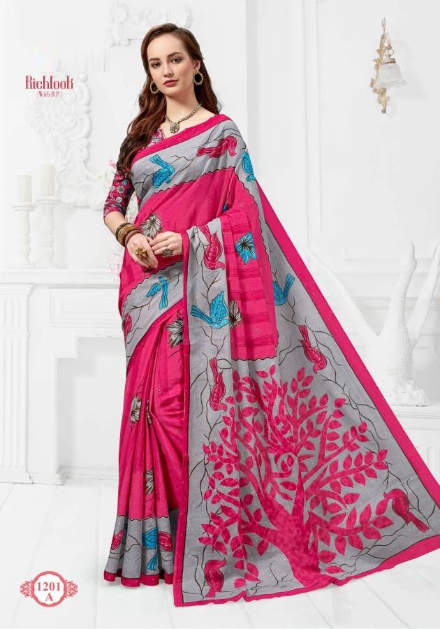 Buy Poonam Sarees Georgette Saree (Ps022_Blue) at Amazon.in