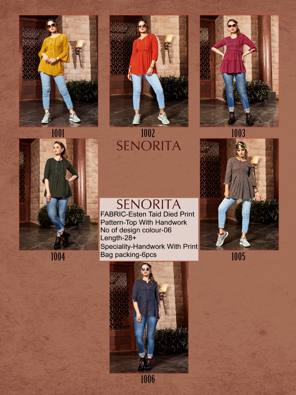 Fc Senorita Collection Of Rayon Handwork With Print Top