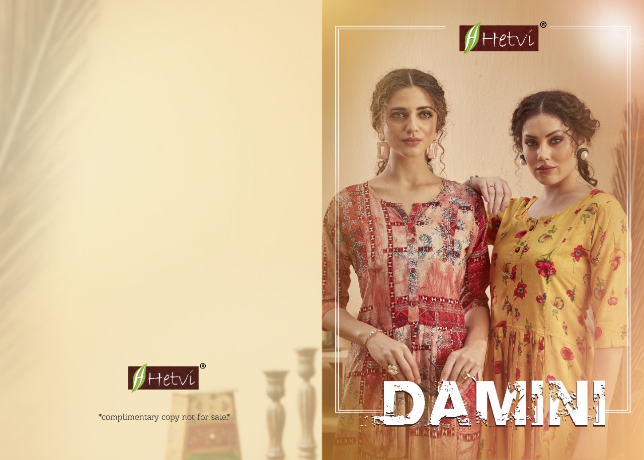 Hetvi Presents Damini Collection Of Rayon Printed Casual Wear Kurtis