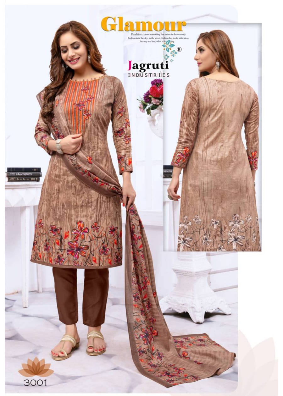 Jagruti Presents Saheena 3 Collection Of Digital Floral Printed Dress Materials