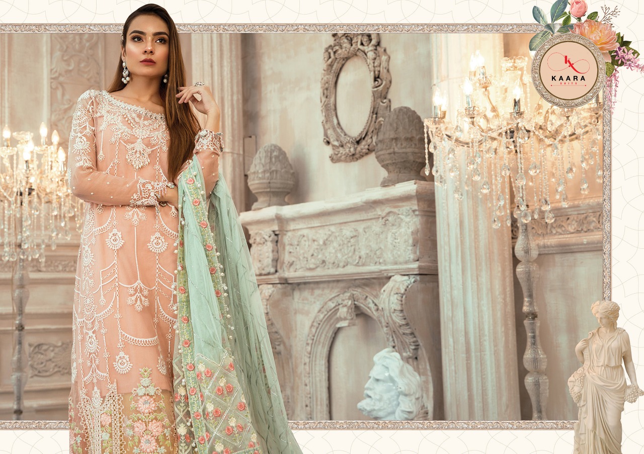 Kaara Presents Mbroidered M Print Collection Of Embroidered Designer Pakistani Suits