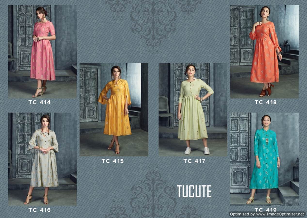 Karma Presents Tucute 414 Series Collection Of Rayon Rich Look Casual Wear Kurtis