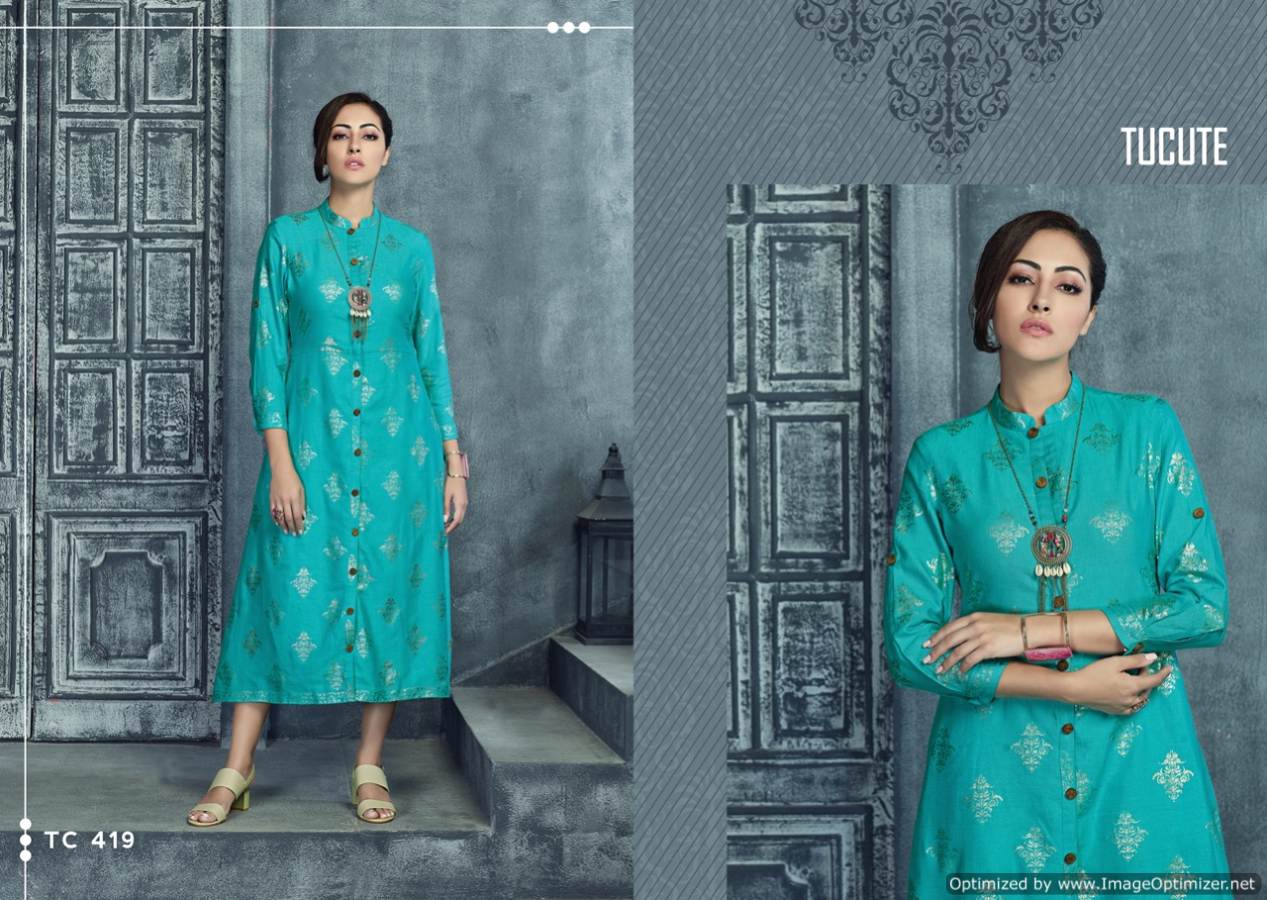 Karma Presents Tucute 414 Series Collection Of Rayon Rich Look Casual Wear Kurtis