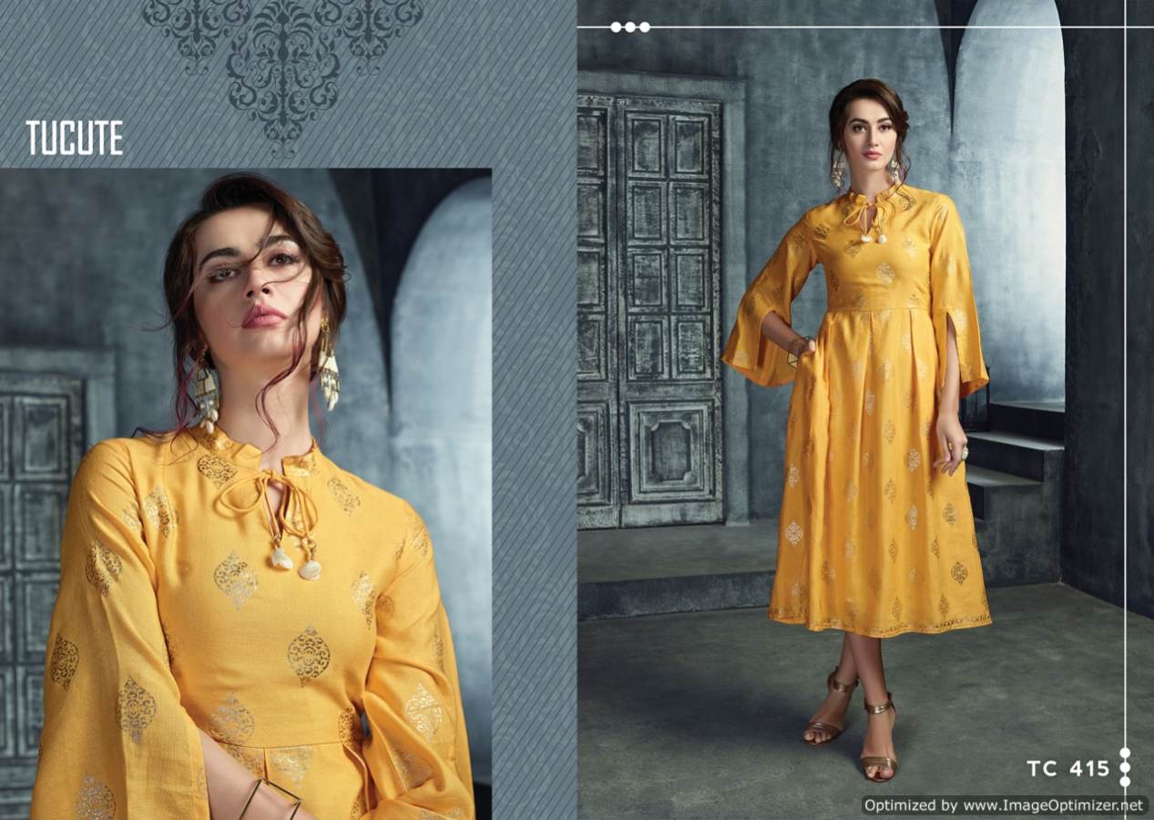 Karma Presents Tucute 414 Series Collection Of Rayon Rich Look Casual Wear Kurtis