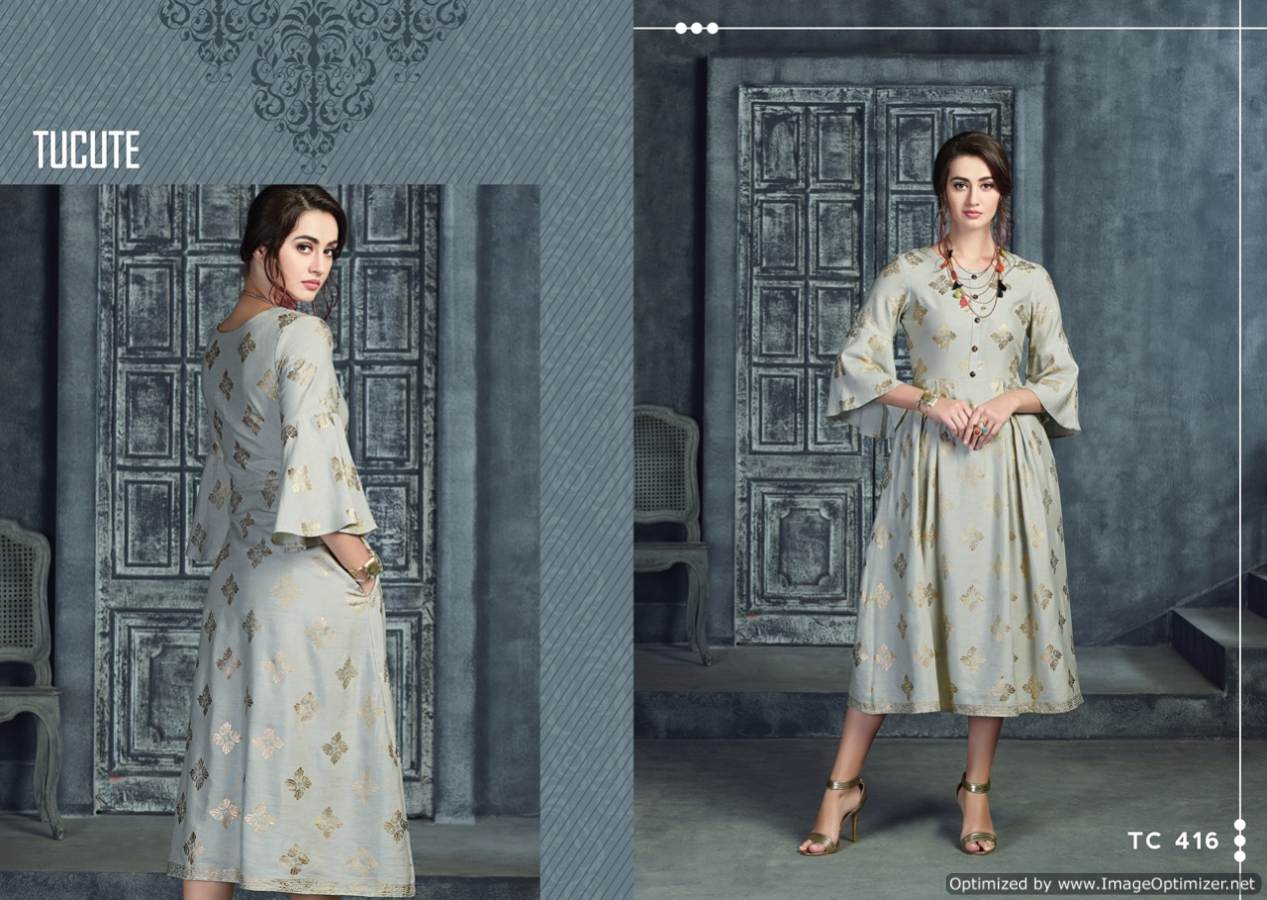 Karma Presents Tucute 414 Series Collection Of Rayon Rich Look Casual Wear Kurtis