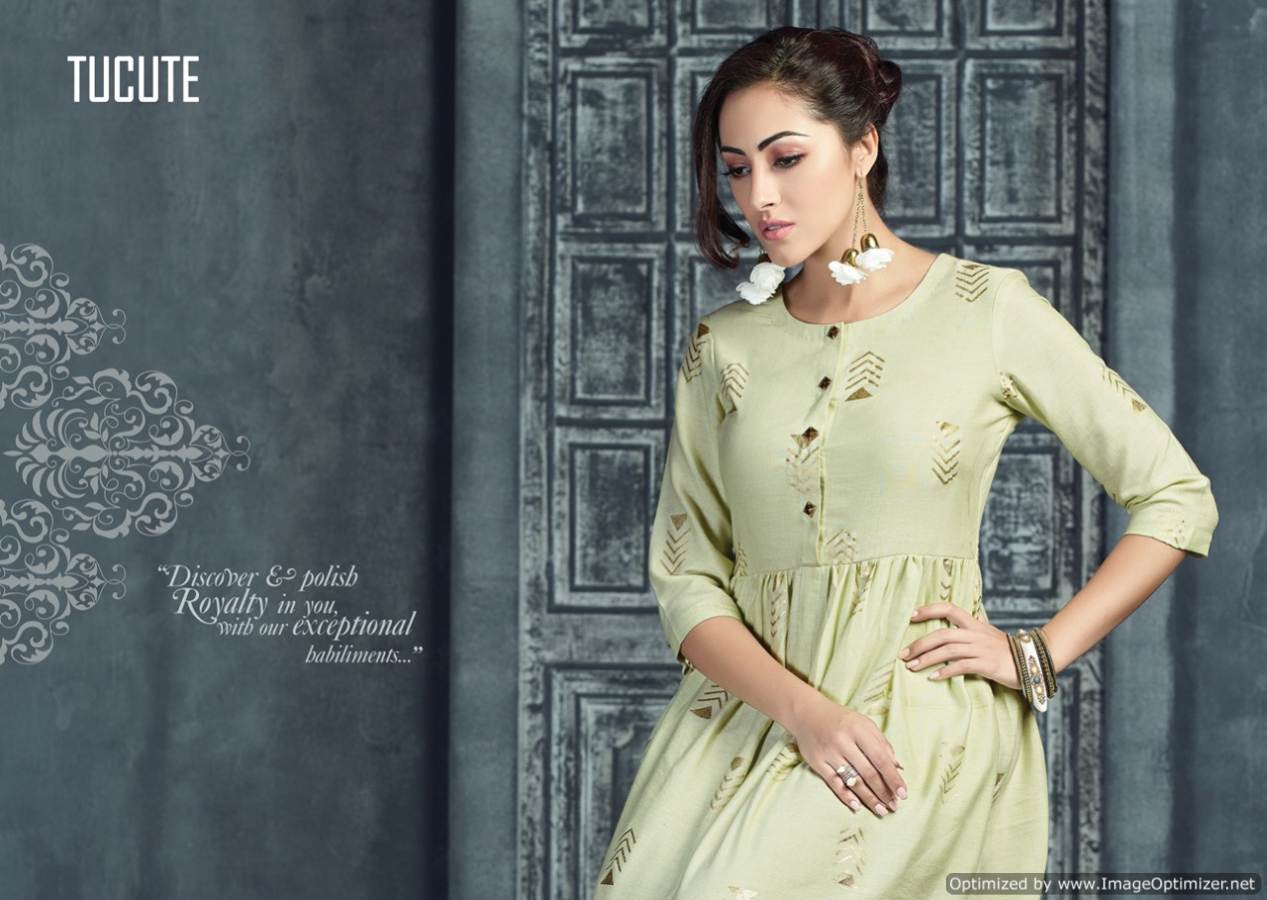 Karma Presents Tucute 414 Series Collection Of Rayon Rich Look Casual Wear Kurtis