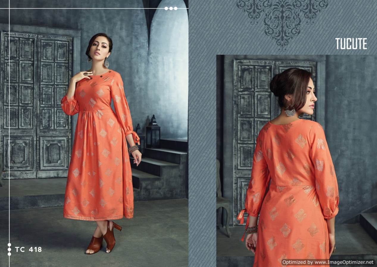 Karma Presents Tucute 414 Series Collection Of Rayon Rich Look Casual Wear Kurtis