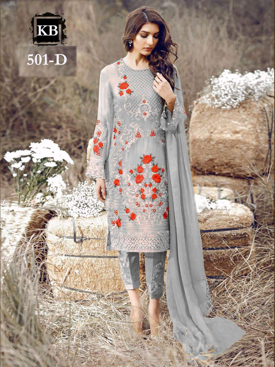 Kb Presents Super Hit 501 Collection Of Georgette Designer Dress Materials