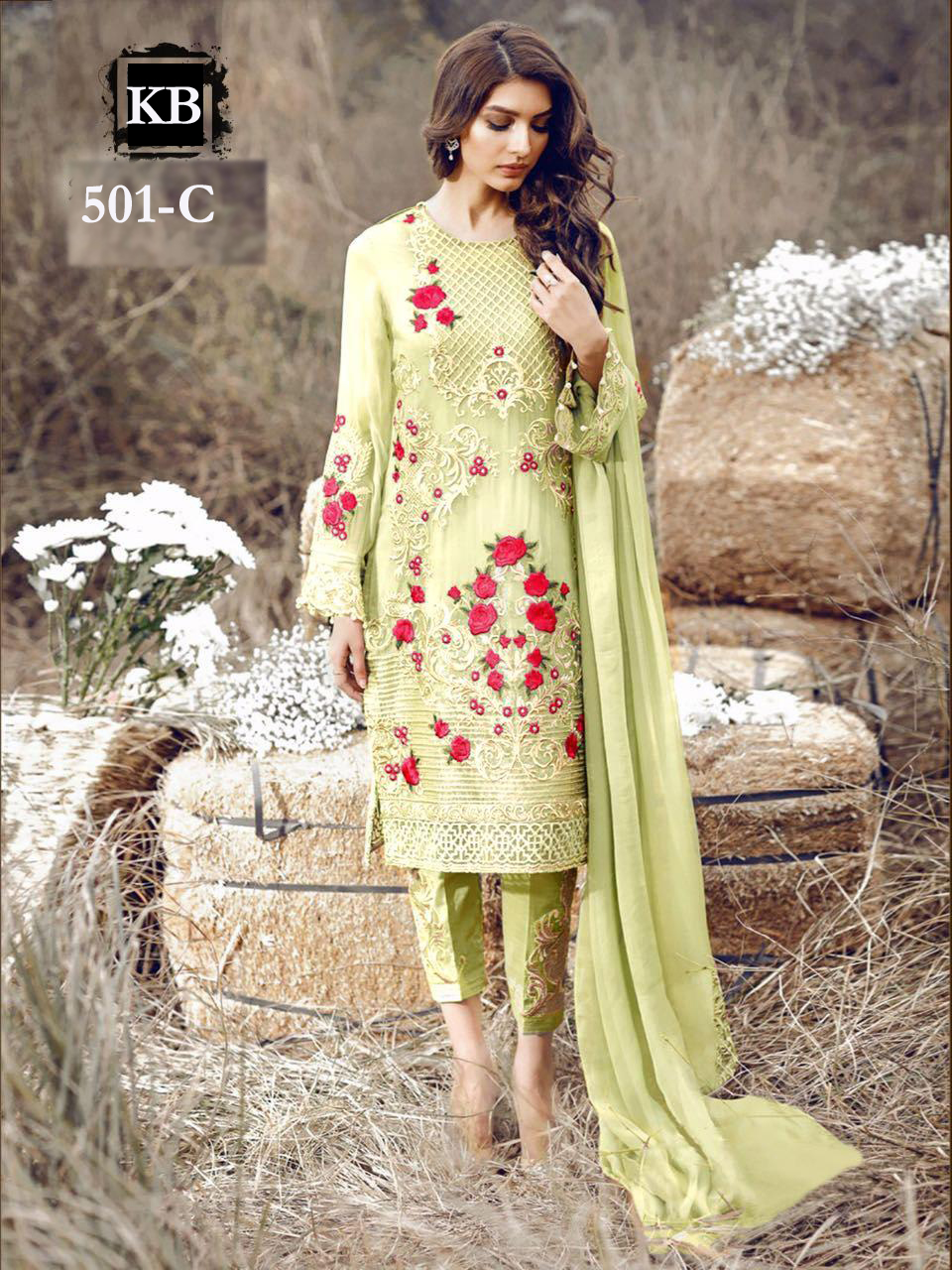 Kb Presents Super Hit 501 Collection Of Georgette Designer Dress Materials