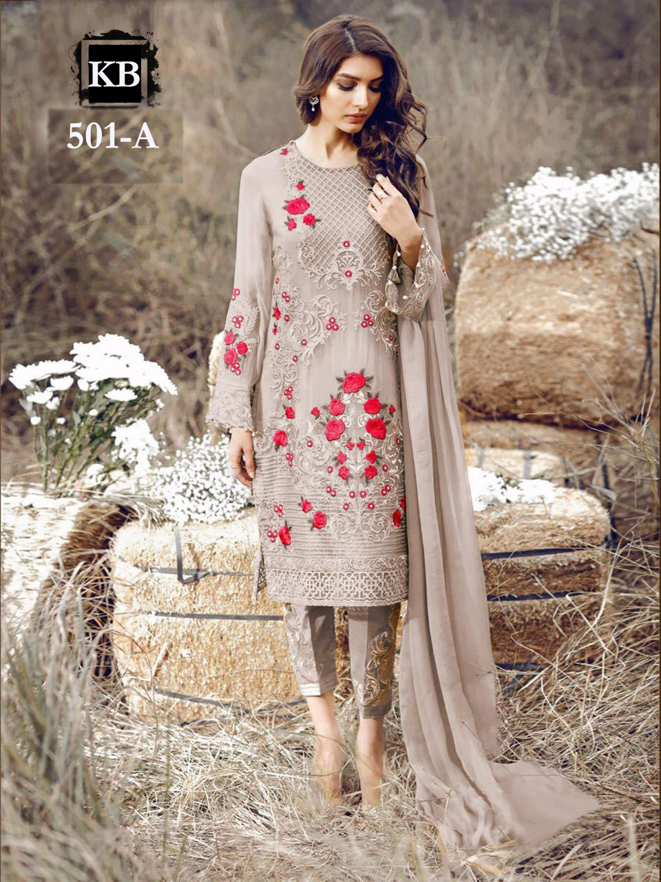 Kb Presents Super Hit 501 Collection Of Georgette Designer Dress Materials