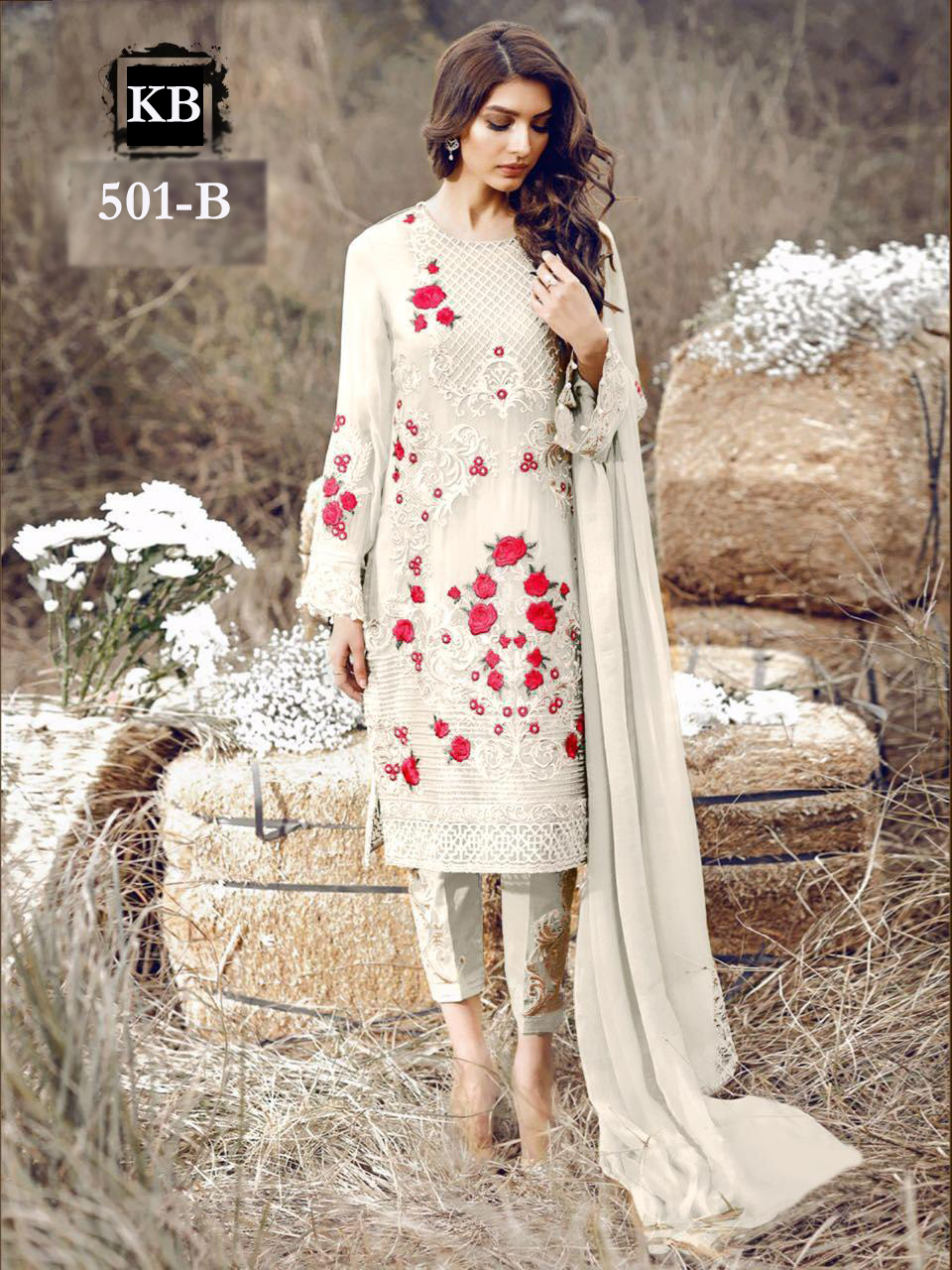 Kb Presents Super Hit 501 Collection Of Georgette Designer Dress Materials