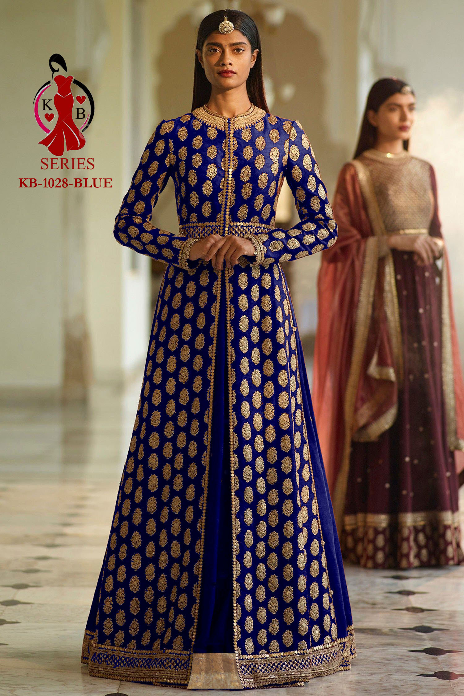 Kb Series Presents 1028 Colours Collection Of Heavy Silk Embroidered Eid  Special Lehenga Suits