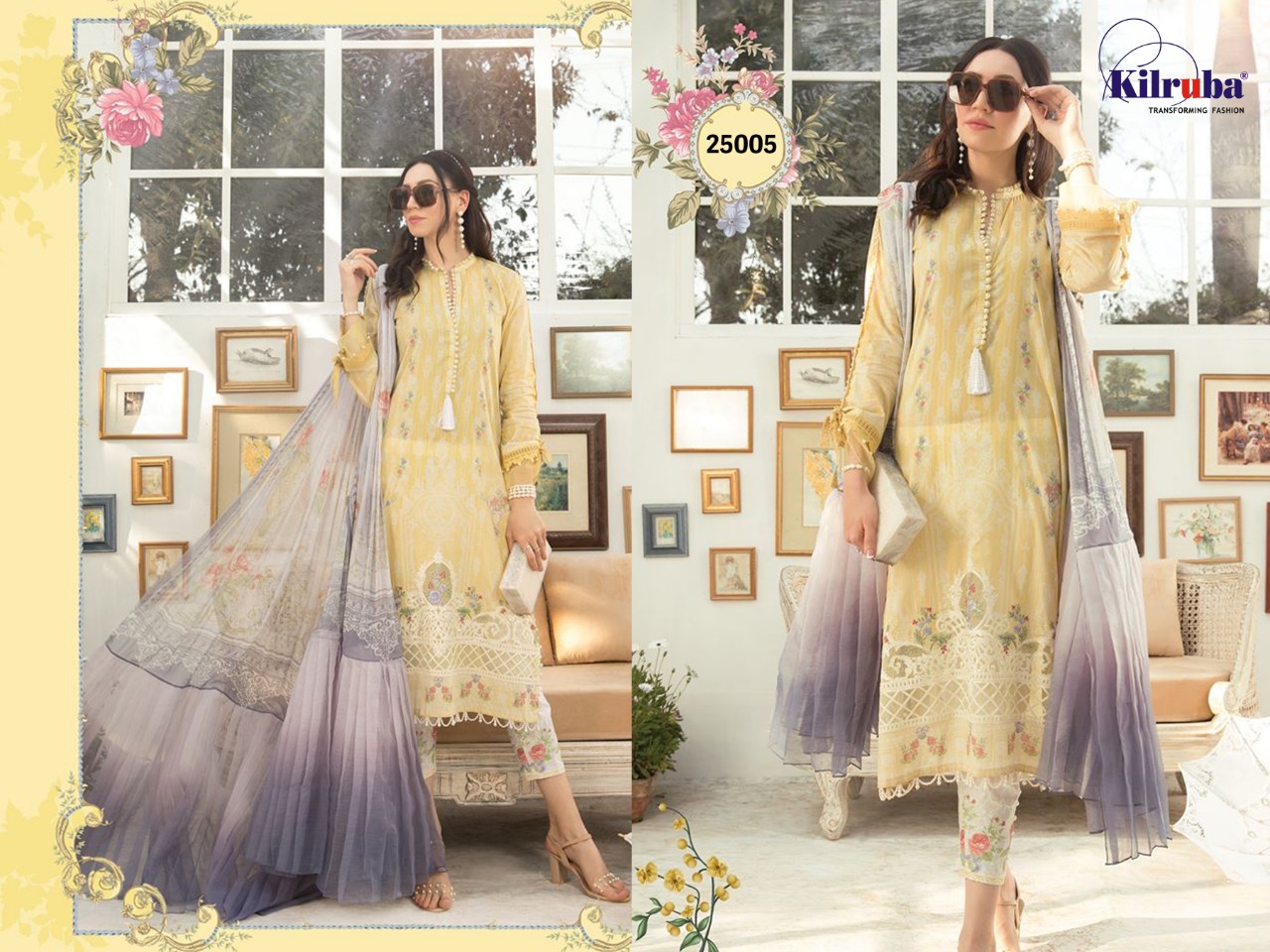 Kilruba Presents M Print Lawn Collection 2020 Patch Embroidered And Lawn Printed Pakistani Suit