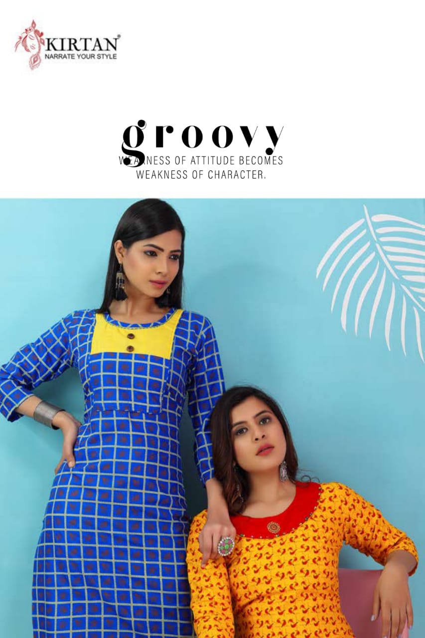 Kirtan Presents Patang Collection Oof Rayon Printed Casual Kurtis