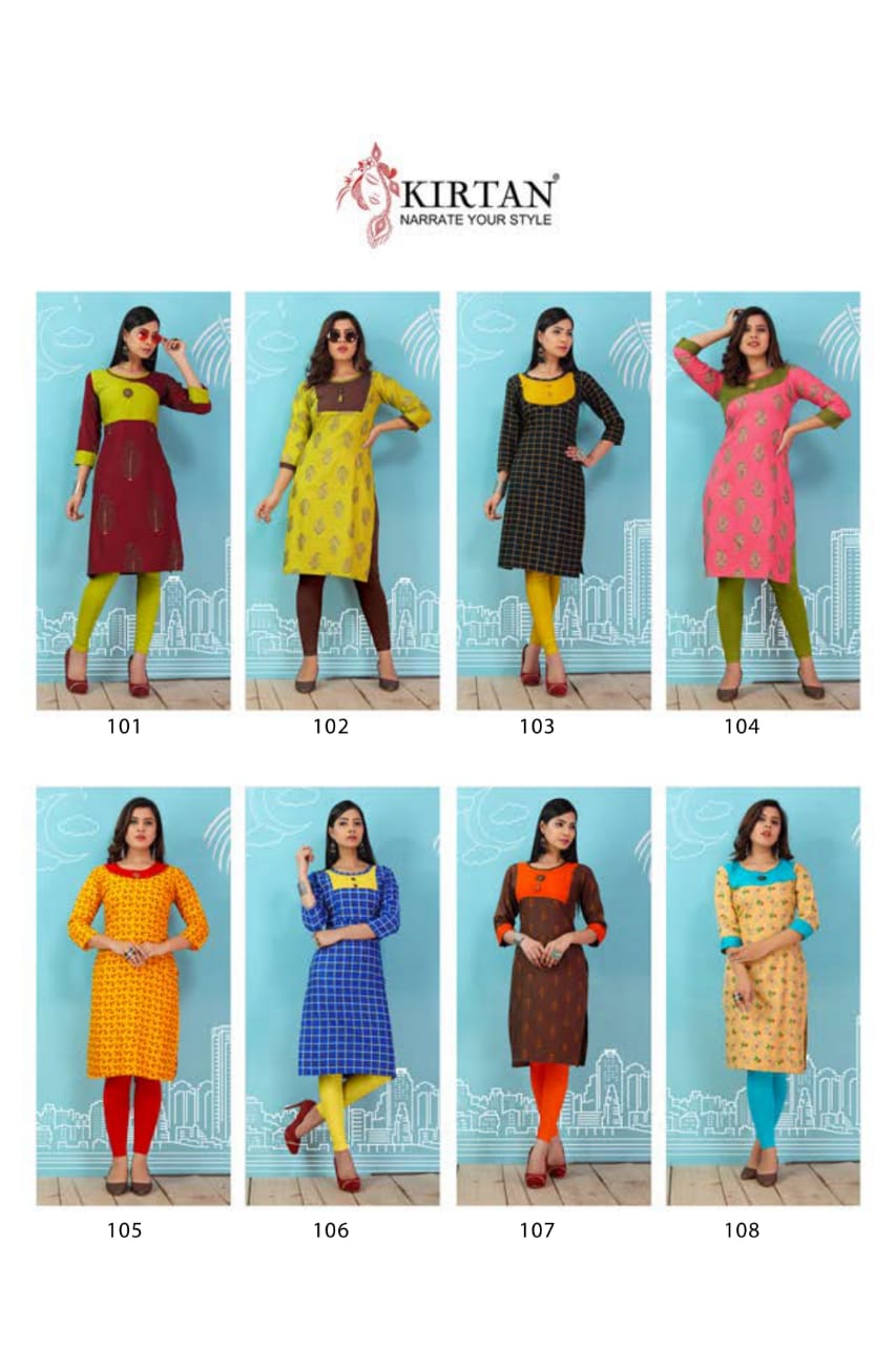 Kirtan Presents Patang Collection Oof Rayon Printed Casual Kurtis