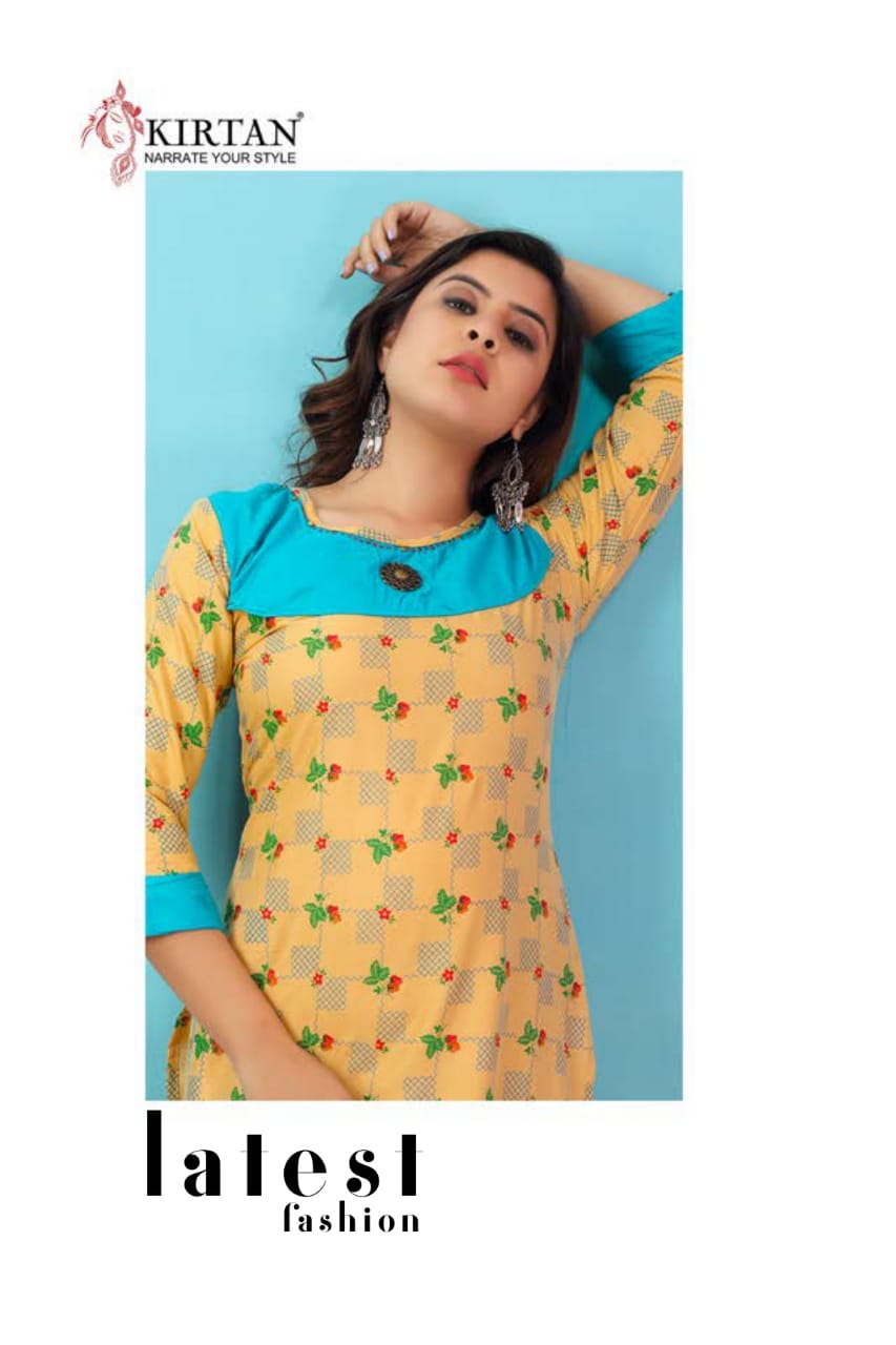 Kirtan Presents Patang Collection Oof Rayon Printed Casual Kurtis