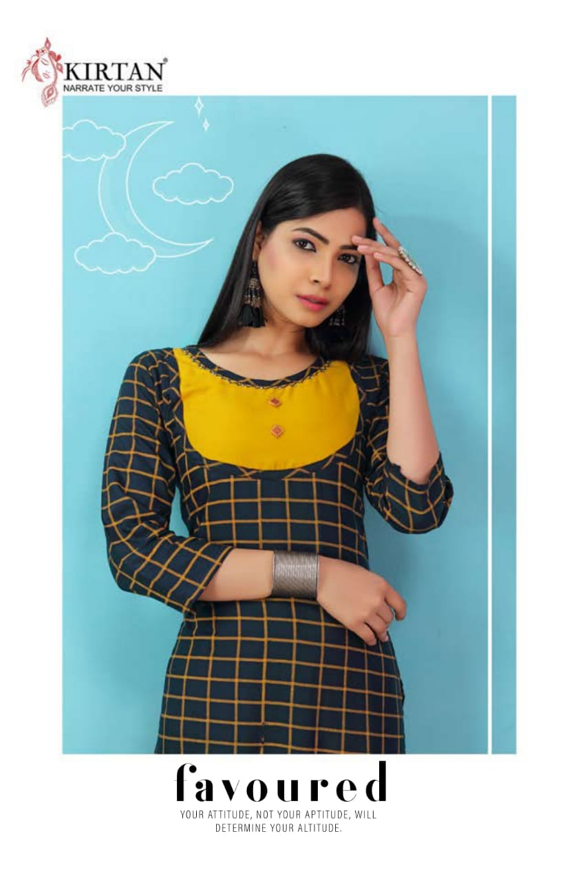 Kirtan Presents Patang Collection Oof Rayon Printed Casual Kurtis