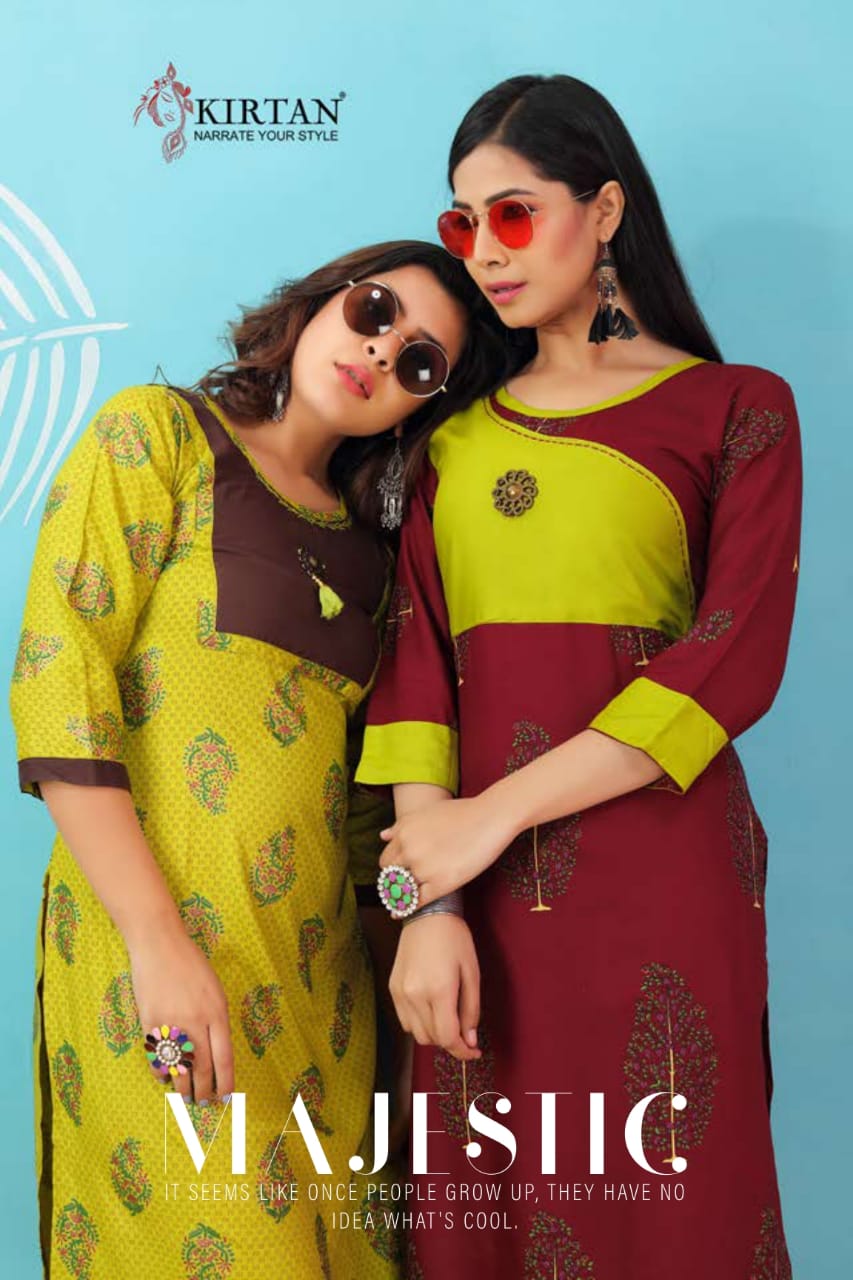 Kirtan Presents Patang Collection Oof Rayon Printed Casual Kurtis