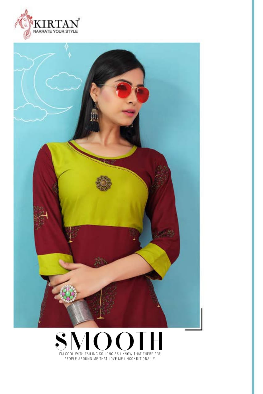 Kirtan Presents Patang Collection Oof Rayon Printed Casual Kurtis