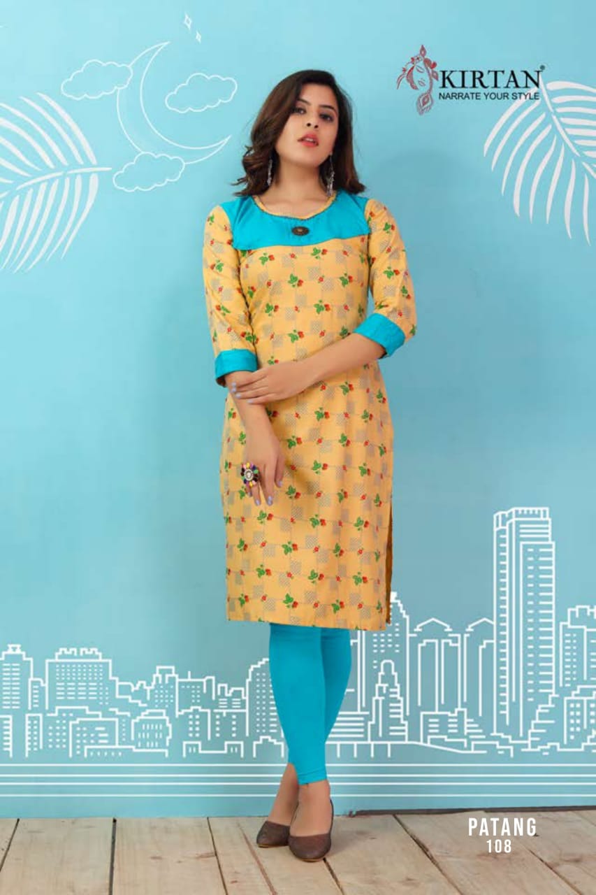 Kirtan Presents Patang Collection Oof Rayon Printed Casual Kurtis