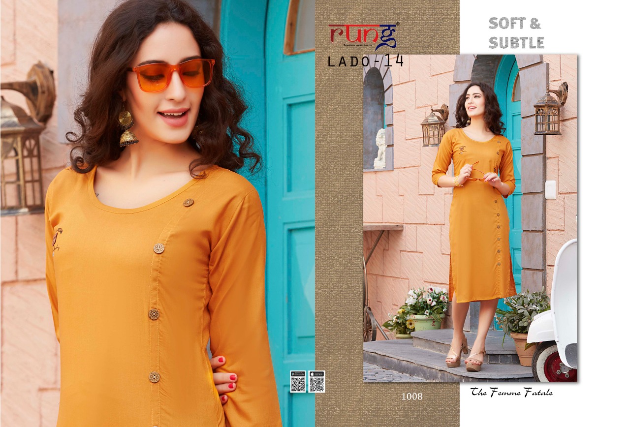 Rung Presents Lado 14 Casual Kurtis Catalogue