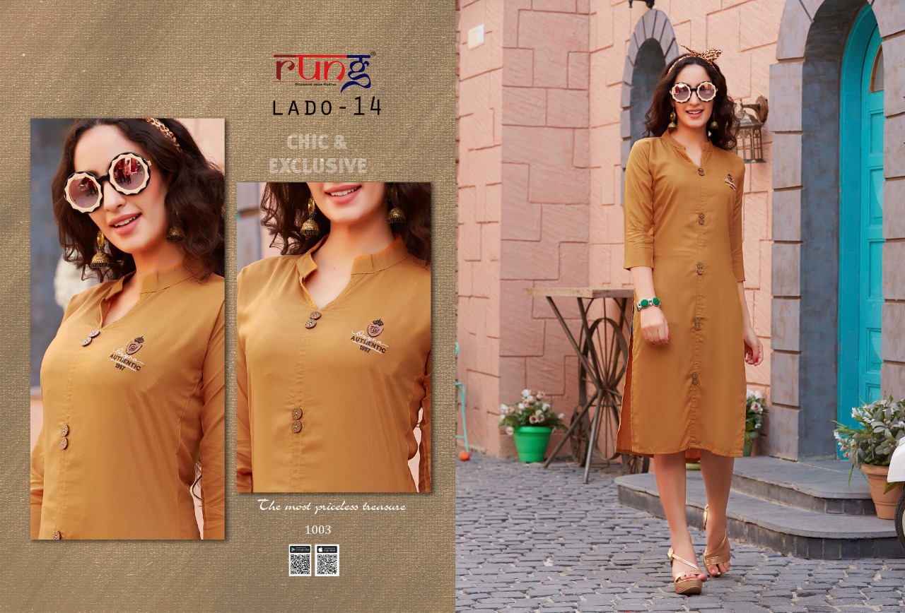 Rung Presents Lado 14 Casual Kurtis Catalogue