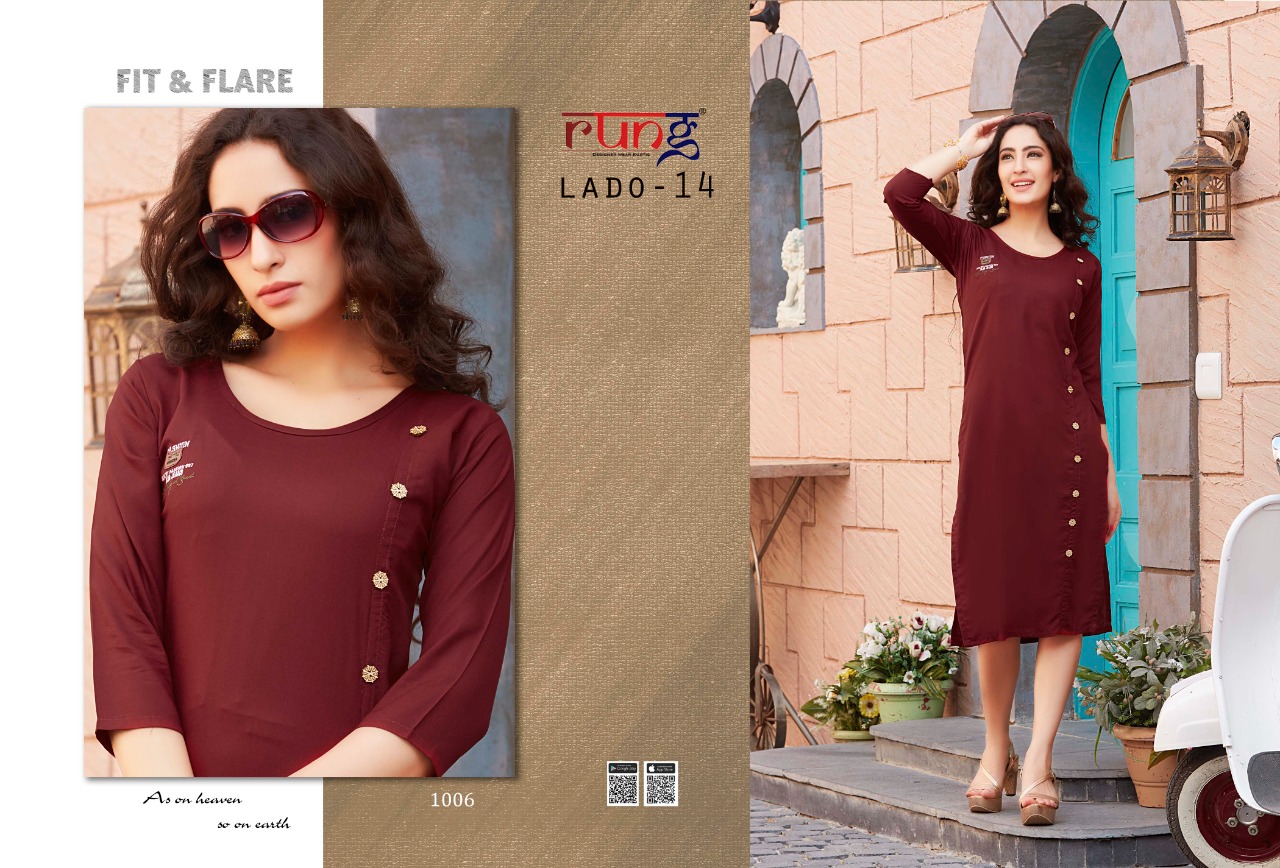 Rung Presents Lado 14 Casual Kurtis Catalogue