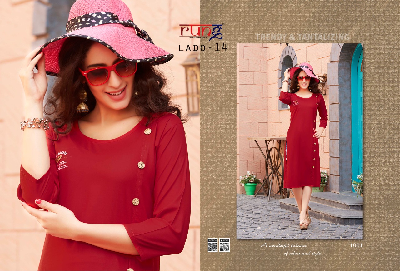 Rung Presents Lado 14 Casual Kurtis Catalogue