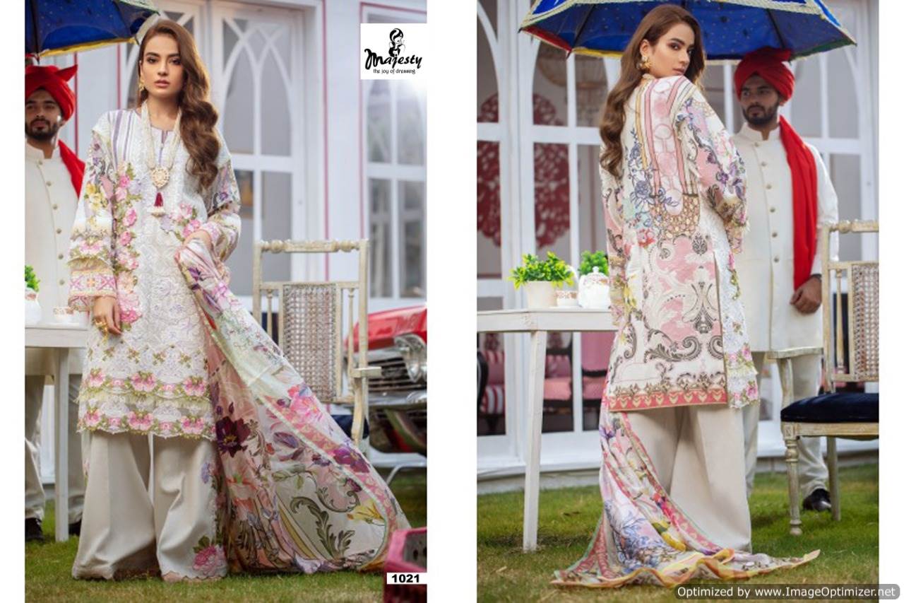 Majesty Presents Firdous 3 Collection Of Appealing Embroidery Pakistani Suits