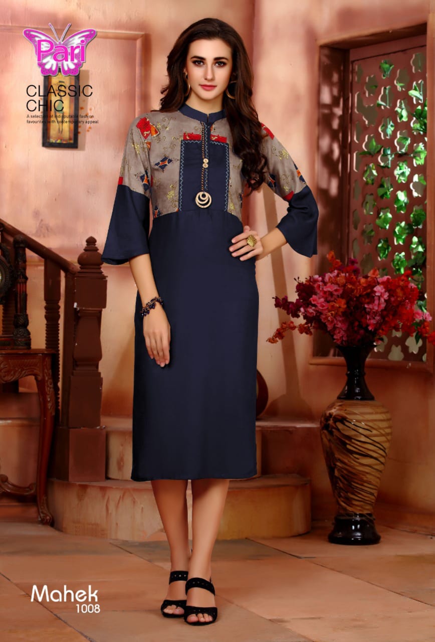 Pari Presents Mahek Collection Of Designer Rayon Kurtis