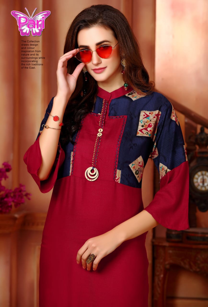 Pari Presents Mahek Collection Of Designer Rayon Kurtis