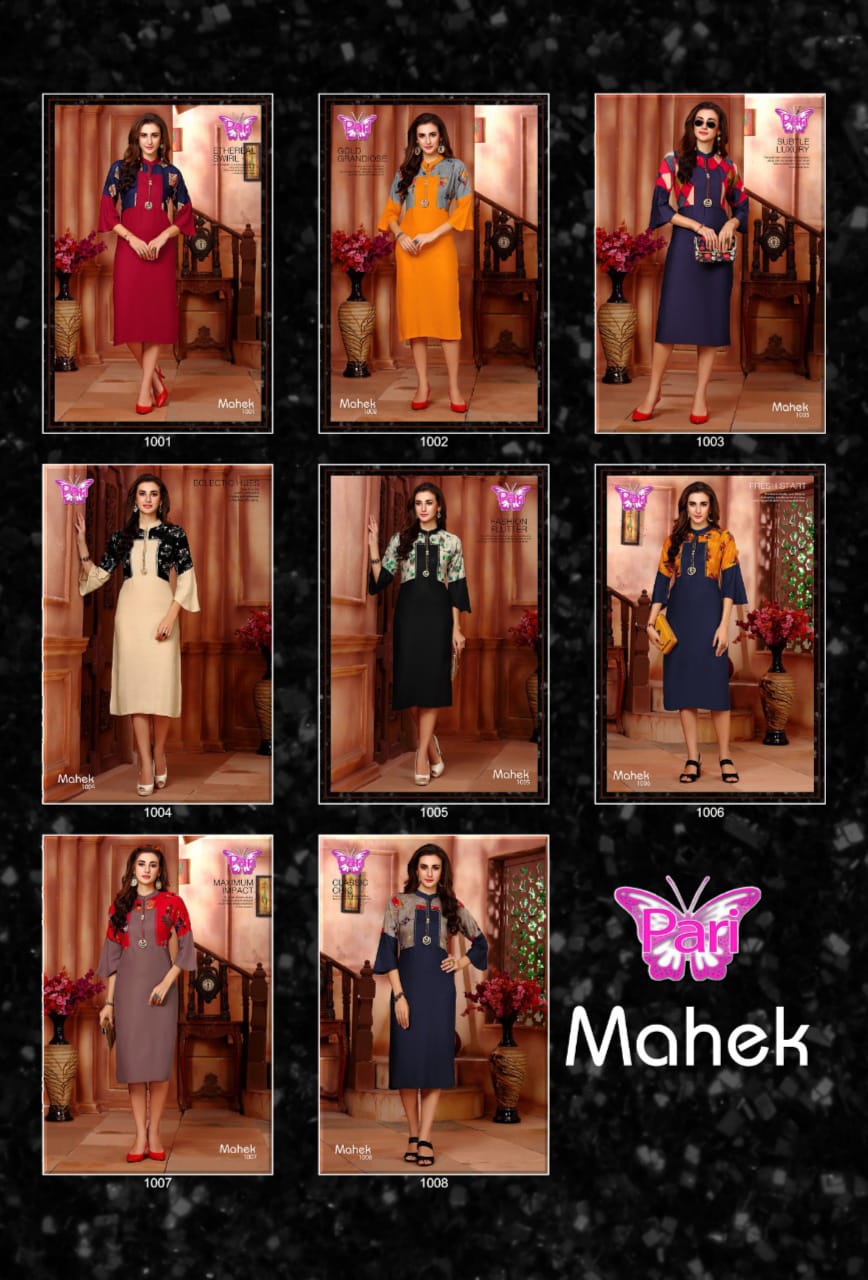 Pari Presents Mahek Collection Of Designer Rayon Kurtis