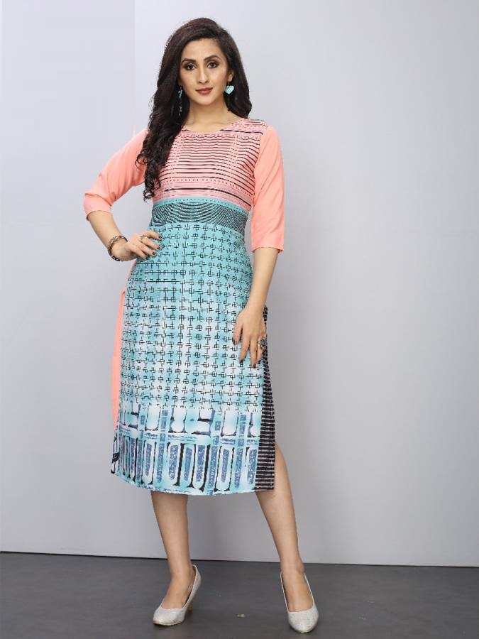 Rang Presents Vol 46 Crape Digital Printed Straight-cut Casual Kurtis