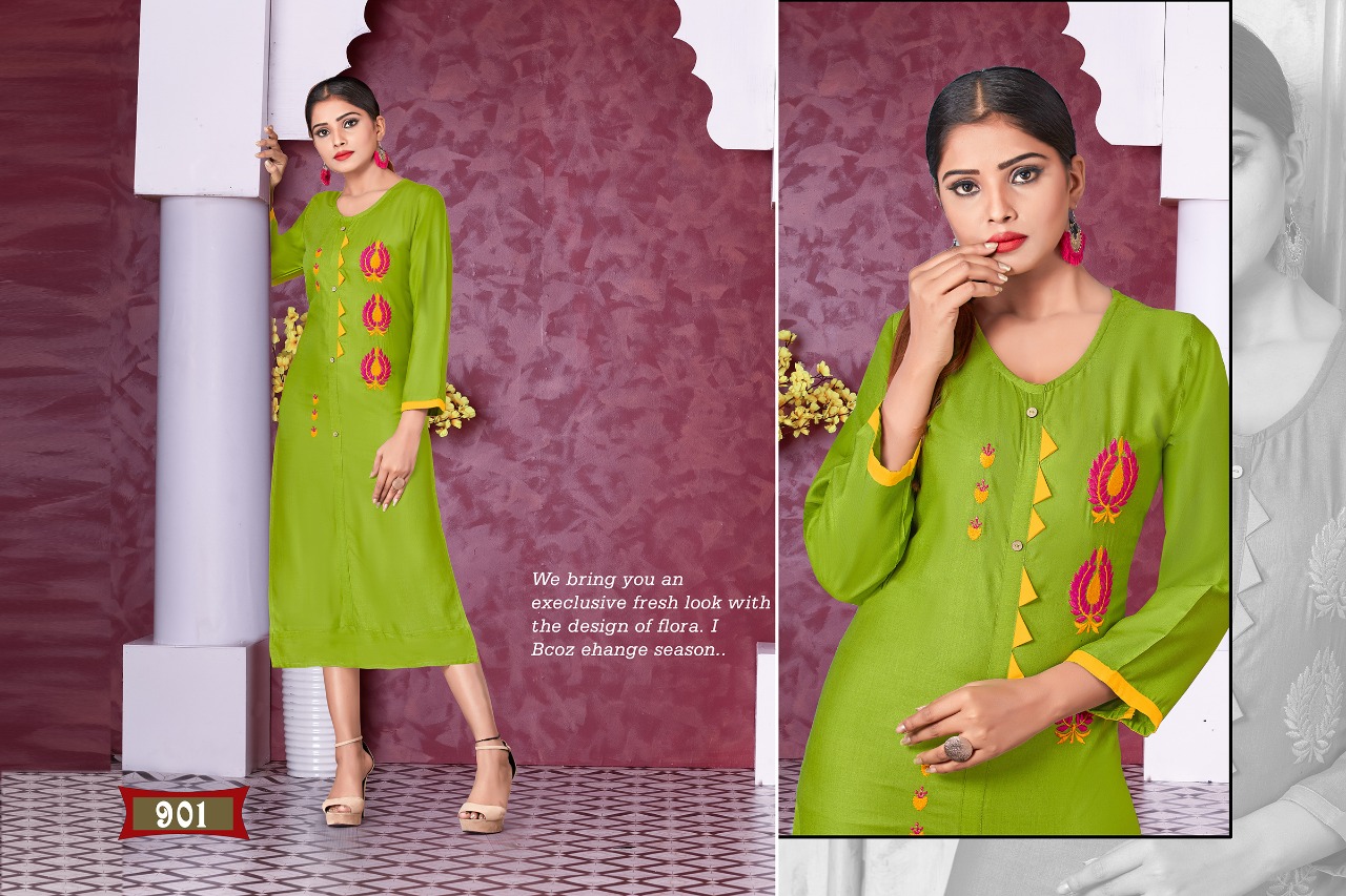 Royal Collection Presents Honey Chhaya Self Embroidered Casual Kurtis