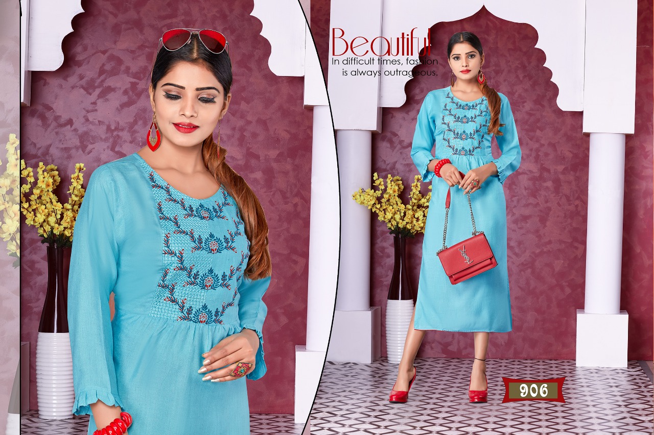 Royal Collection Presents Honey Chhaya Self Embroidered Casual Kurtis