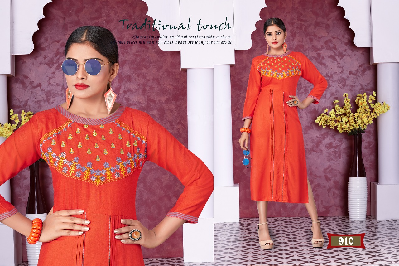 Royal Collection Presents Honey Chhaya Self Embroidered Casual Kurtis