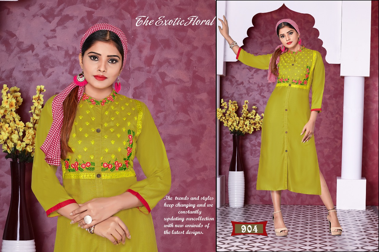 Royal Collection Presents Honey Chhaya Self Embroidered Casual Kurtis