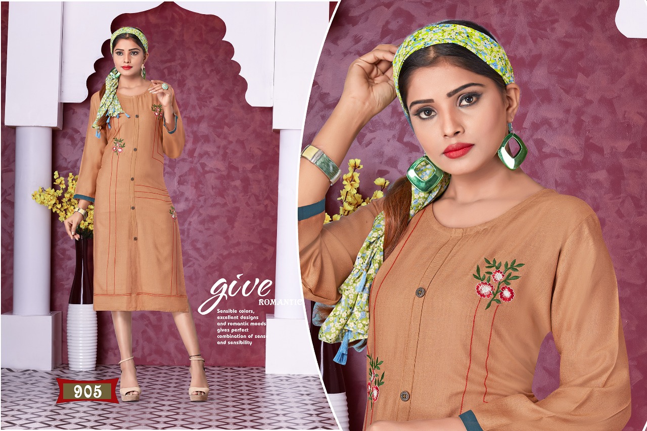 Royal Collection Presents Honey Chhaya Self Embroidered Casual Kurtis