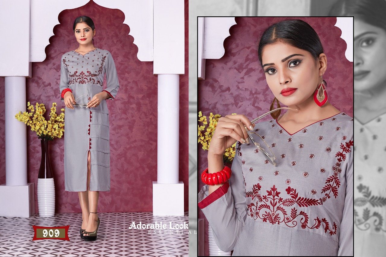 Royal Collection Presents Honey Chhaya Self Embroidered Casual Kurtis